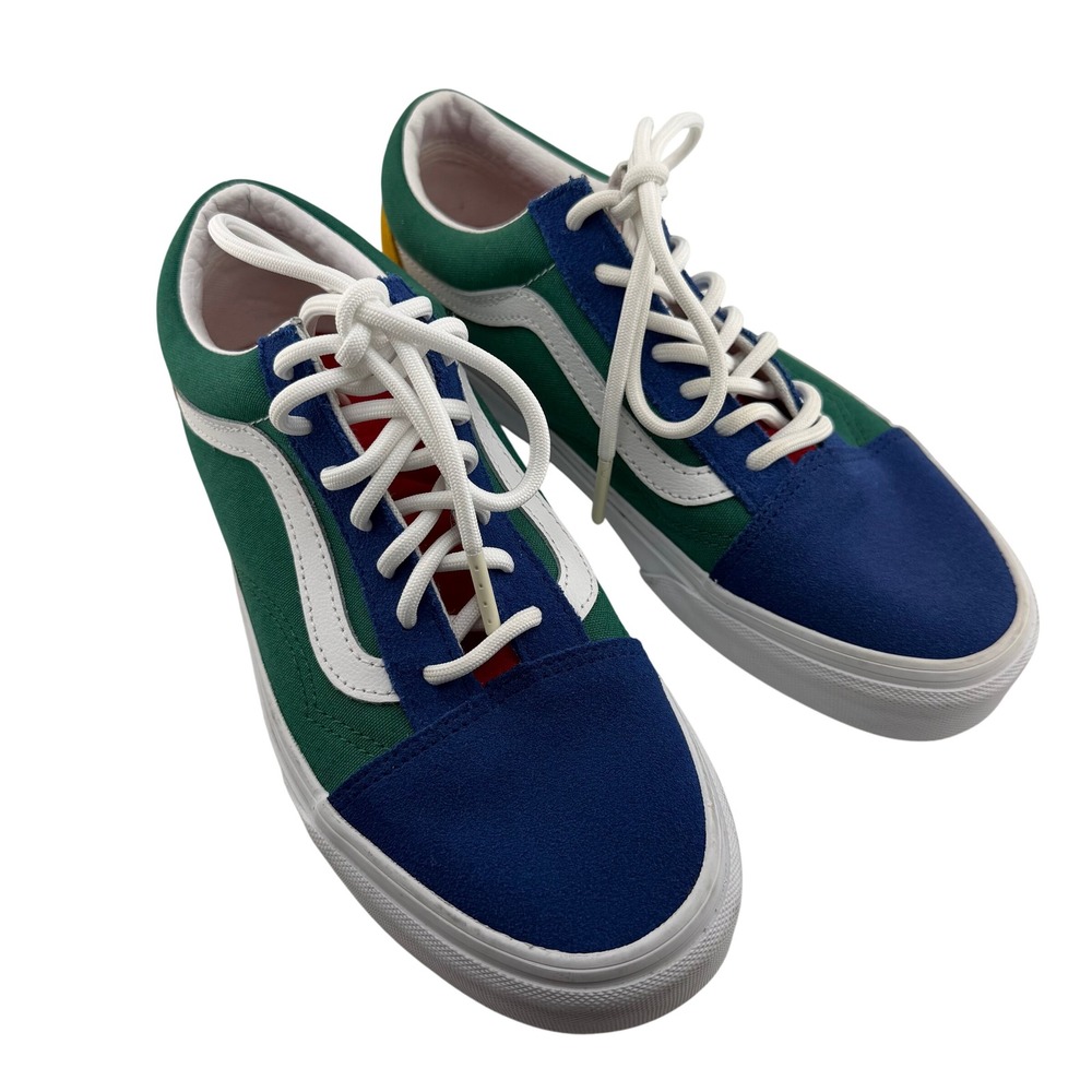 Vans Old‎ Skool Sneakers Kids 5 Blue Green Yellow Red Excellent Colorblock Skate